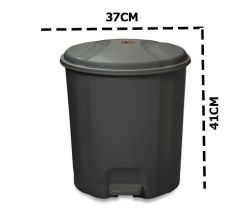 Motek Elit Pedallı Plastik Çöp Kovası İç Kovalıı 22 LT Antrasit Siyah