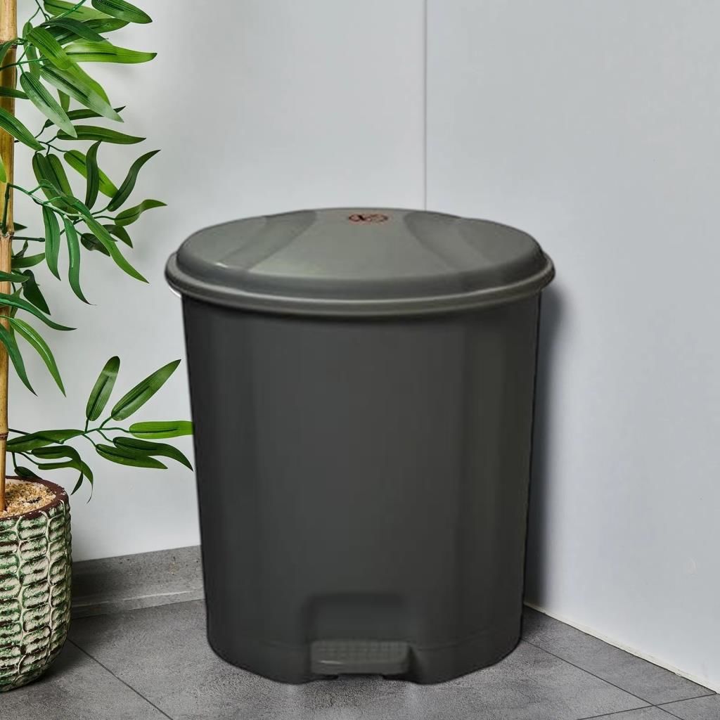 Motek Elit Pedallı Plastik Çöp Kovası İç Kovalıı 22 LT Antrasit Siyah