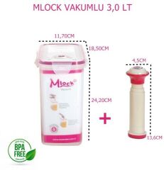 Moon Star Mlock Vakumlu Saklama kabı 3 LT+ Pompa-MVB-190