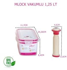 Moon Star Mlock Vakumlu Saklama kabı 1,25 LT+ Pompa-MVB-189