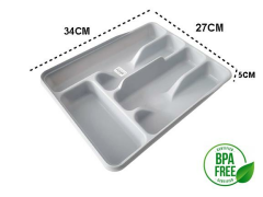 Moonstar Çekmece İçi Kaşıklık 5Gözlü Çatal Bıçak Organızer 34X27CM-KŞ-172-GRİ