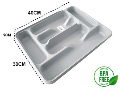 Moonstar Çekmece İçi Kaşıklık 6Gözlü Çatal Bıçak Organızer 40X30CM-KŞ170-GRİ