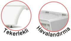 Motek Tekerlekli Patateslik Soğanlık Oyuncak Kutusu Patateslik Soğanlık Sepeti 3X12Lt Beyaz+Gri