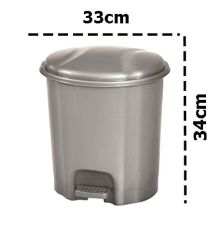 Motek Elit Pedallı Plastik Çöp Kovası İç Kovalı 12 LT Gümüş Gri