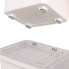 Motek Tekerlekli Patateslik Soğanlık Oyuncak Kutusu Patateslik Soğanlık Sepeti 2X12Lt Beyaz+Gri