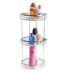 Geseus Pirinç Banyo Köşelik Şampuanlık Duş Rafı Üç Katlı Ömür Boyu Paslanmazlık Garantisi-2715-NKS