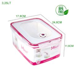 Moon Star Vakumlu hava geçirmez saklama kabı 3,25 LT+Pompa-MVAC185