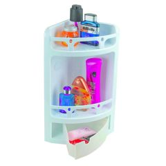 Çelik ayna Banyo Köşe Rafı 3 Gözlü Çekmeceli Plastik-800