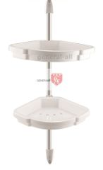 Çelik Ayna Banyo Köşe Rafı Şampuanlık İki Gözlü 135