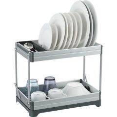Primanova Candia Katlanabilir İki Katlı Alüminyum Bulaşıklık D14693