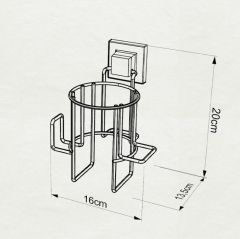 Geseus Yapışkanlı Fön Makinesi Askısı Krom EF262