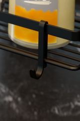 Geseus Tek Katlı Kancalı Banyo Rafı Mat Siyah ES081H