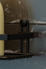 Geseus Tek Katlı Kancalı Banyo Rafı Mat Siyah ES081H