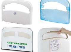 Klozet Kapak Örtüsü+Palex Klozet Kapak Örtü Dispenseri Beyaz İkili Set