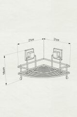 Geseus Yapışkanlı Askılı Tek Katlı Banyo Köşe Rafı Krom EF250