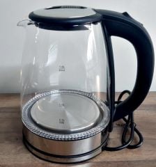 Crown Cam Kettle Elektrikli Su Isıtıcı Cam Gövdeli Led Aydınlatmalı 1500W 1,8 Lt