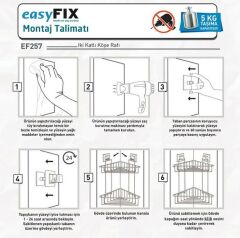 Geseus Yapışkanlı Krom İki Katlı Banyo Köşe Rafı EF257