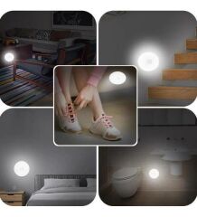 USB Şarjlı PIR Hareket Sensörlü Gece Lambası Magnet Mıknatıslı 4000K-Gün Işığı-1Ad