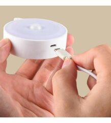 USB Şarjlı PIR Hareket Sensörlü Gece Lambası Magnet Mıknatıslı 4000K-Gün Işığı-1Ad