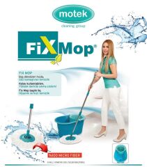 Motek Fix Mop Temizlik Kovası Temizlik Seti+Extra 1Ad Yedek Püskül