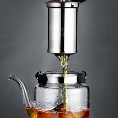 Ateşe Dayanıklı Çelik Süzgeçli Lüx Cam Demlik 1500ML-20833