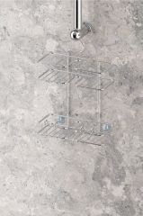 Geseus Duş Borusuna Asılabilir Kancalı Banyo Rafı Krom BK067