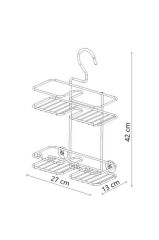 Geseus Duş Borusuna Asılabilir Kancalı Banyo Rafı Mat Siyah BK067-S
