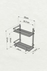 Geseus İki Katlı Kancalı Banyo Rafı  ES067-KROM