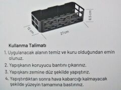 Duş Rafı Plastik Çok Amaçlı Banyo Rafı Düzenleyici Kendinden Yapışkanlı Tak Çıkar Kilit Sistemli Siyah