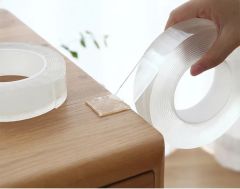 Geseus Nano Çift Taraflı Yıkanıp Tekrar Kullanılabilir Şeffaf Bant 19mmX1Mt