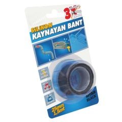 Silikon Kaynayan Çok amaçlı Bant Boru patlak Bandı 3Katına Kadar Esner Su Altında Uygulanabilir 25x1,5Mt-Siyah