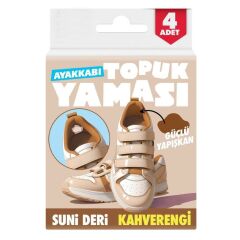 Ayakkabı Topuk Yaması Ayakkabı Tamir Yaması Sunni deri Kendinden Yapışkanlı-KAHVERENGİ