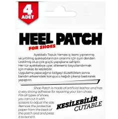 Ayakkabı Topuk Yaması Ayakkabı Tamir Yaması Sunni deri Kendinden Yapışkanlı-SİYAH