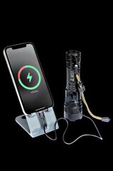 Profesyonel Şarjlı El Feneri 750Mt Menzil Powerbank Acil Durum Feneri Polis Feneri 7500Lümen 4200Mah-6101