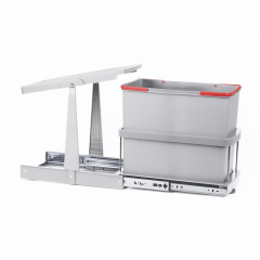 Çelik Ayna Teleskopik Raylı Dolap İçi Çöp Kovası 24 Litre