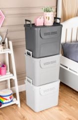 Geseus Motek  Mybox 1x30 Litre Kulplu Çok Amaçlı Organizer Saklama Kutusu-MT-35