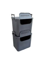 Geseus Motek  Mybox 2x30 Litre Kulplu Çok Amaçlı Organizer Saklama Kutusu-MT-35