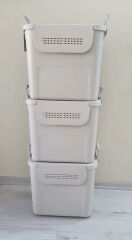 Geseus Motek  Mybox 3x30 Litre Kulplu Çok Amaçlı Organizer Saklama Kutusu-MT-35