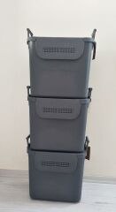 Geseus Motek  Mybox 3x30 Litre Kulplu Çok Amaçlı Organizer Saklama Kutusu-MT-35