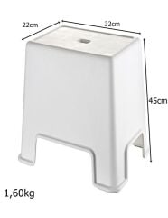 Geseus Banyo Taburesi  Büyük Boy Çok amaçlı Tabure-129-Beyaz