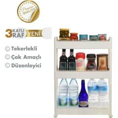 Motek Çok Amaçlı Tekerlekli Mutfak, Banyo Rafı Organizer SR-03