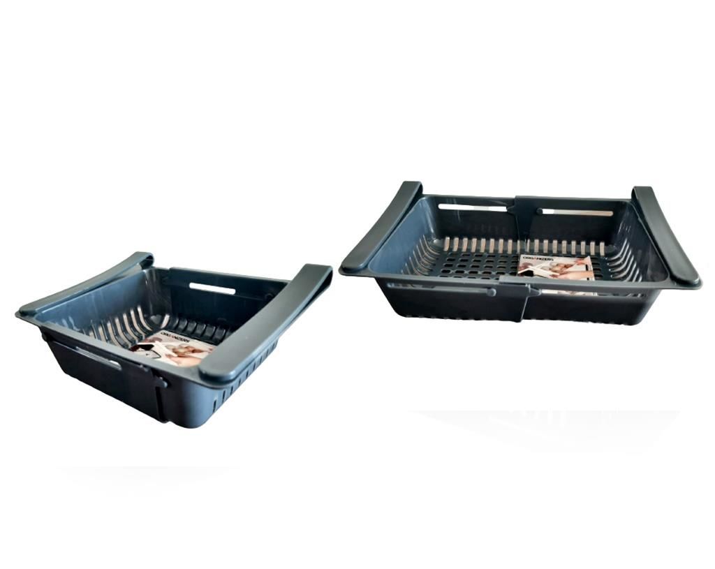 Buzdolabı Organizeri Boyu Ayarlanabilir Düzenleyici-Antrasit Siyah-8125