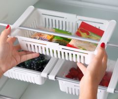Buzdolabı Organizeri Boyu Ayarlanabilir Düzenleyici-Antrasit Siyah-8125