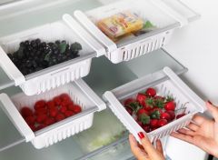 Buzdolabı Organizeri Boyu Ayarlanabilir Düzenleyici-Antrasit Siyah-8125