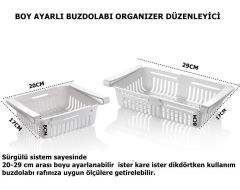 Buzdolabı Organizeri Boyu Ayarlanabilir Düzenleyici-Antrasit Siyah-8125