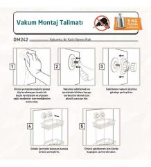 Geseus Va kumlu İki Katlı Banyo Rafı Şampuanlık Delme Vida Matkap Yok! Mat Siyah-DM242