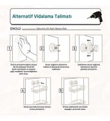 Geseus Va kumlu İki Katlı Banyo Rafı Şampuanlık Delme Vida Matkap Yok! Mat Siyah-DM242