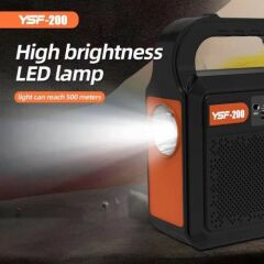 Kamp Lambası Güneş Enerjili Aydınlatma Sistemi 3Ampul,Powerbank,Işıldak,Radyo,Müzik Speaker,USB/TF 6000 Mah-GSU-200