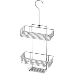 Duş Borusuna Asılabilir Kancalı İki Katlı Banyo Raf  Krom BK-0068