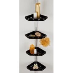 Primanova Dört Gözlü Banyo Köşe Rafı Vidasız Montaj N17